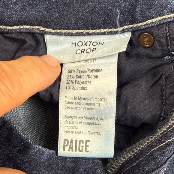 Paige “HOXTON CROP” skinny blue jeans Size 27 - Picture 4 of 12